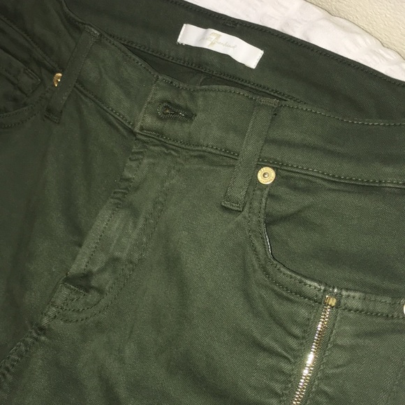 7 for all mankind dark green zipper jeans - Picture 3 of 5